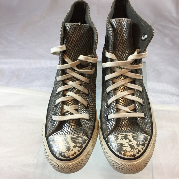 silver leather converse